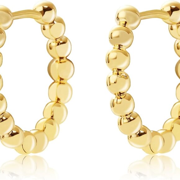 Jewelry - 18K Gold Plated Huggie Hoop Earrings Hypoallergenic Lightweight Jewelry